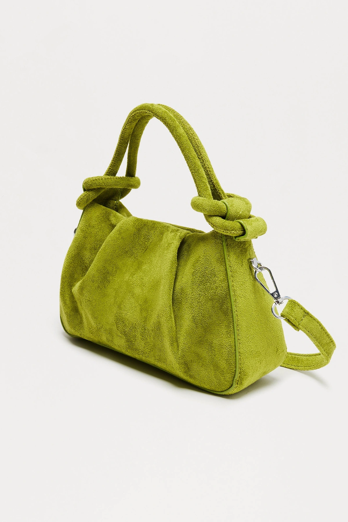 Soft Serve Faux Suede Satchel Bag - Chartreuse — Chartreuse