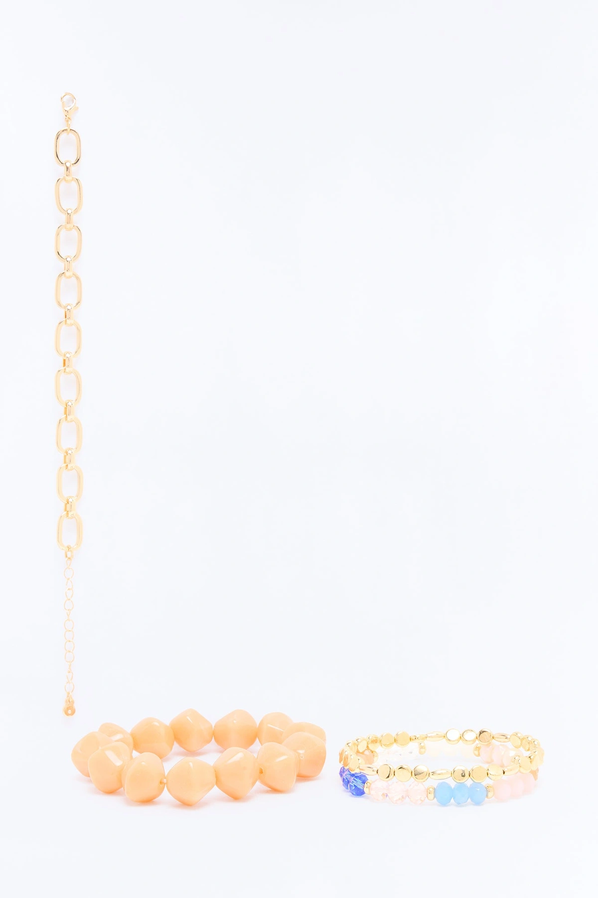 Perfect Catch 4 Piece Bracelet Set - Peach/combo — Peach/combinação