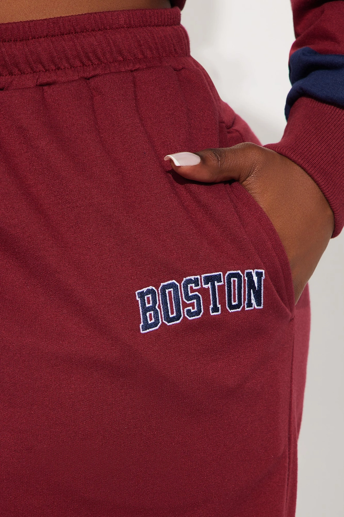 Sporty Day Wide Leg Pant Set - Burgundy — Bordô