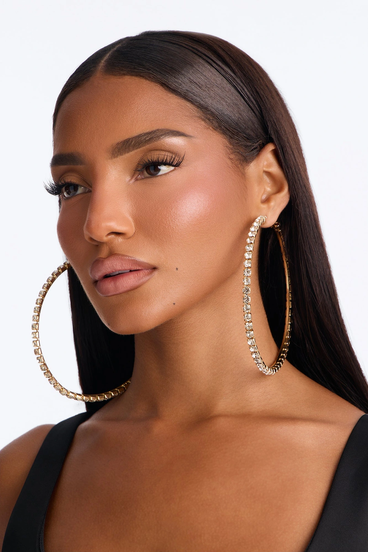 Hint Of Sparkle Hoop Earrings - Gold — Dourado