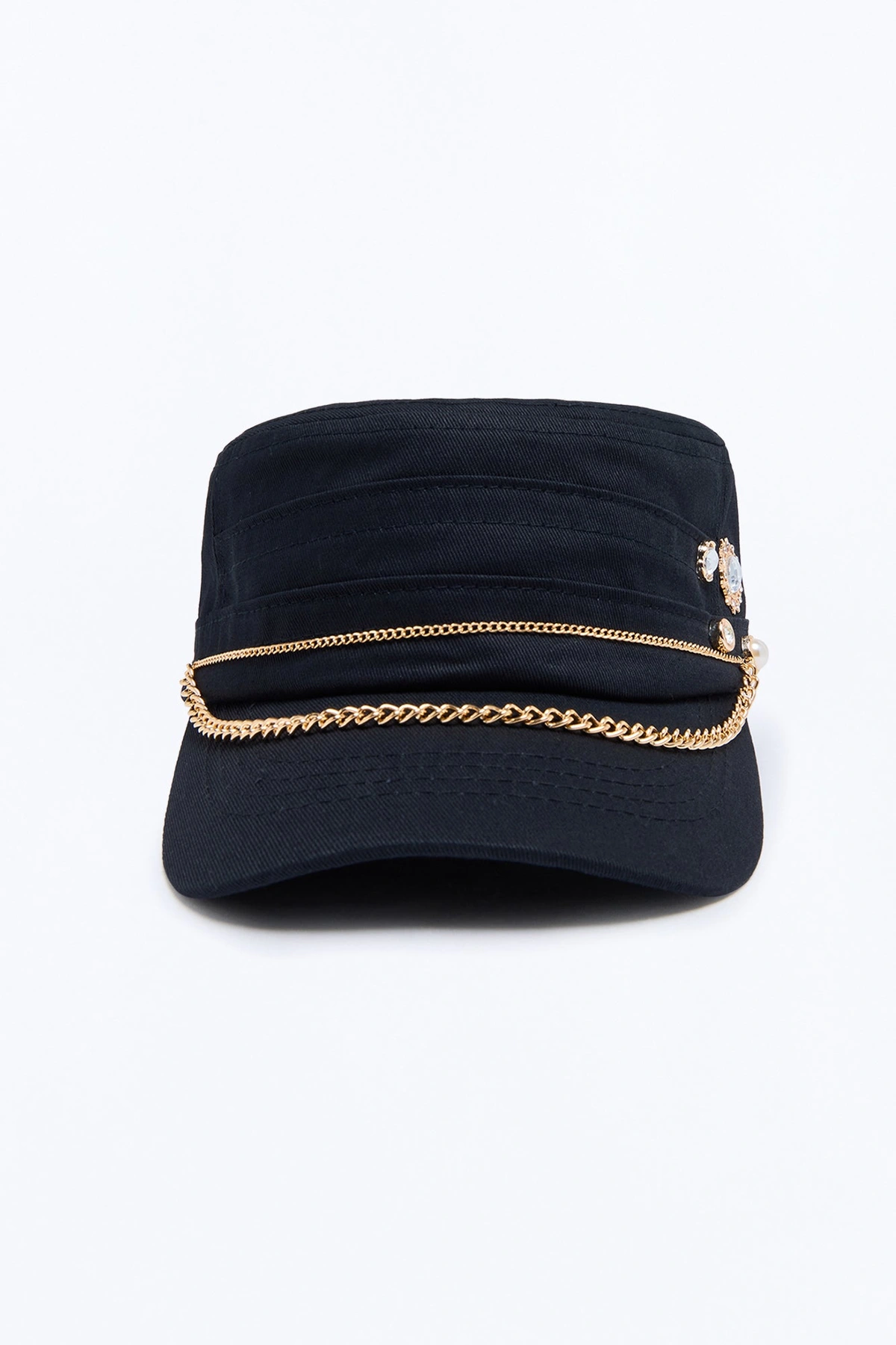 Street Smart Embellished Cadet Hat - Black — Preto