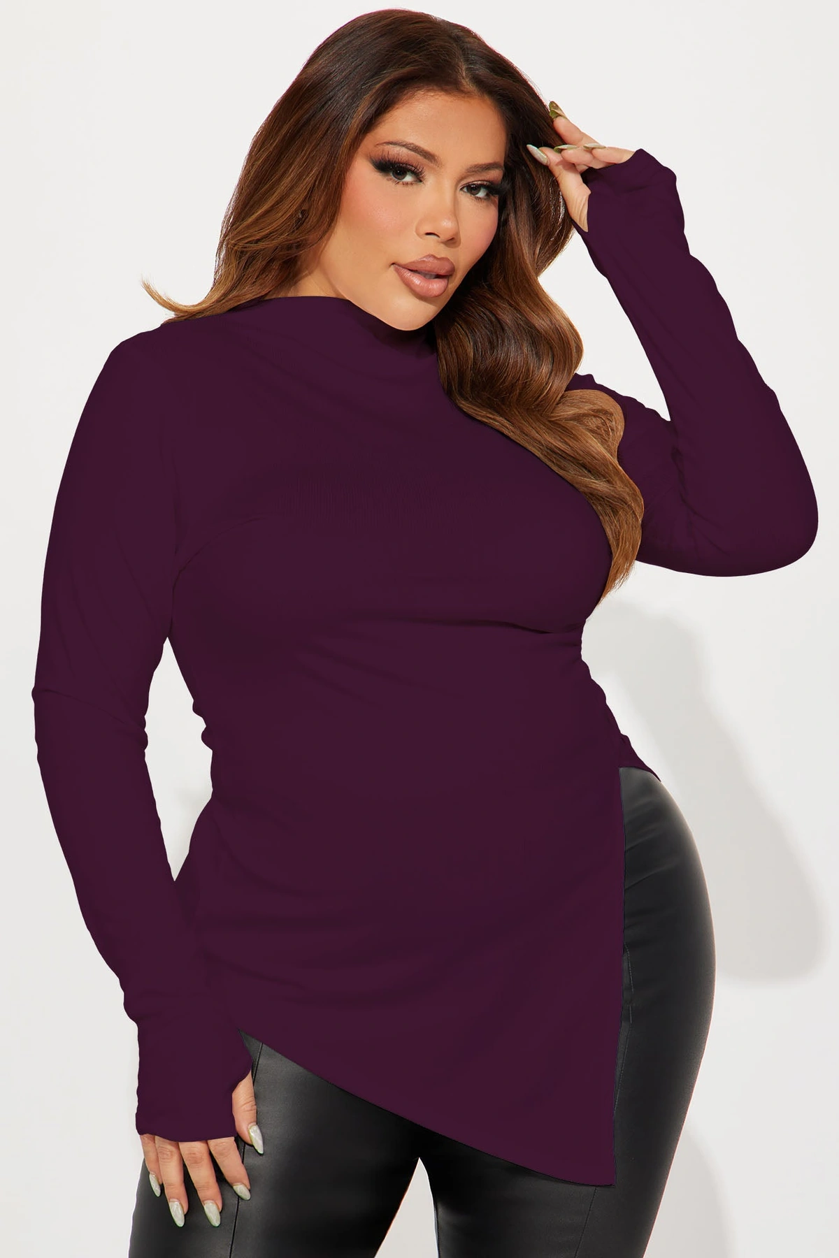 Harmony Ribbed Top - Plum — Plum