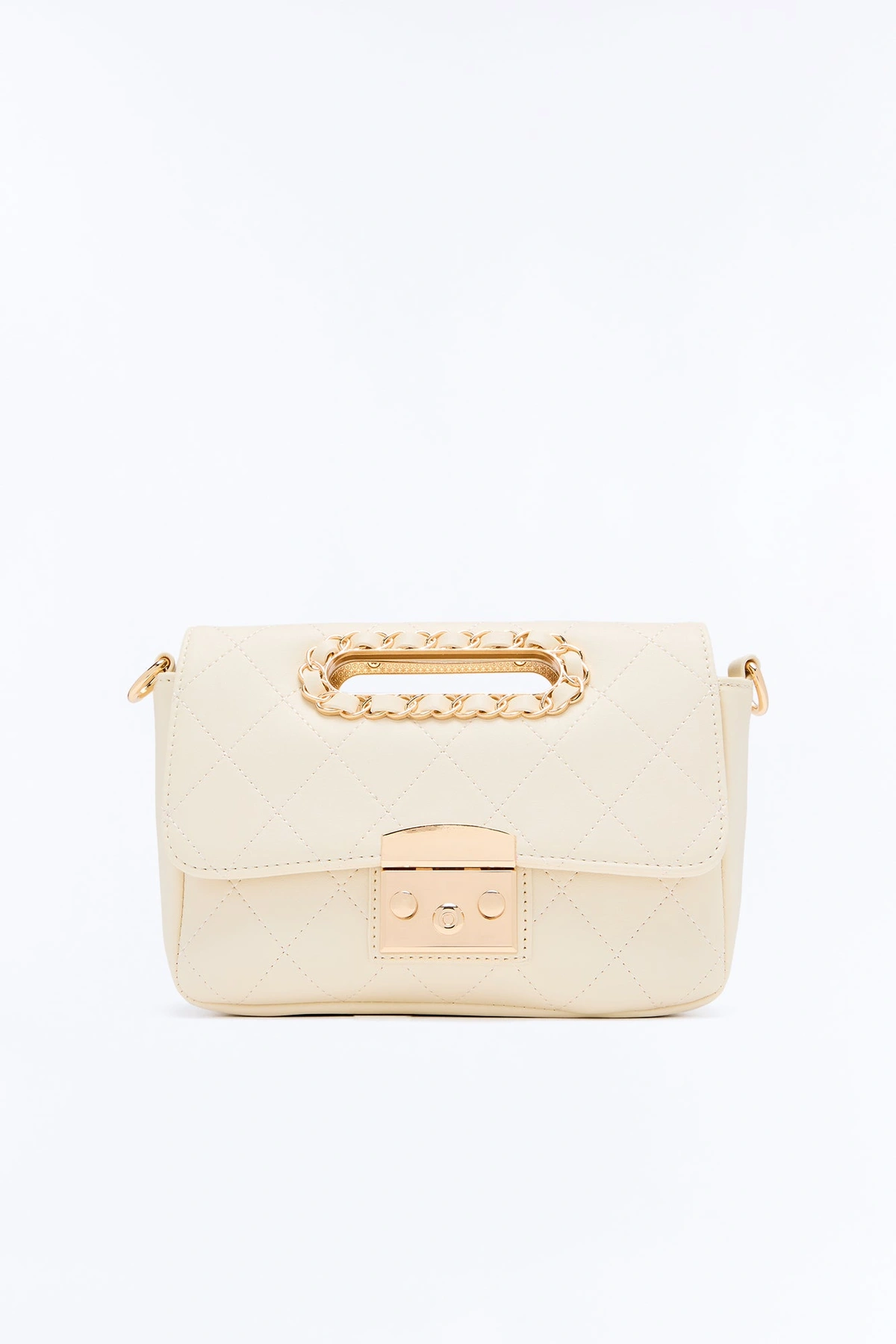 Cash In The Bank Faux Leather Clutch - Ivory — Marfim
