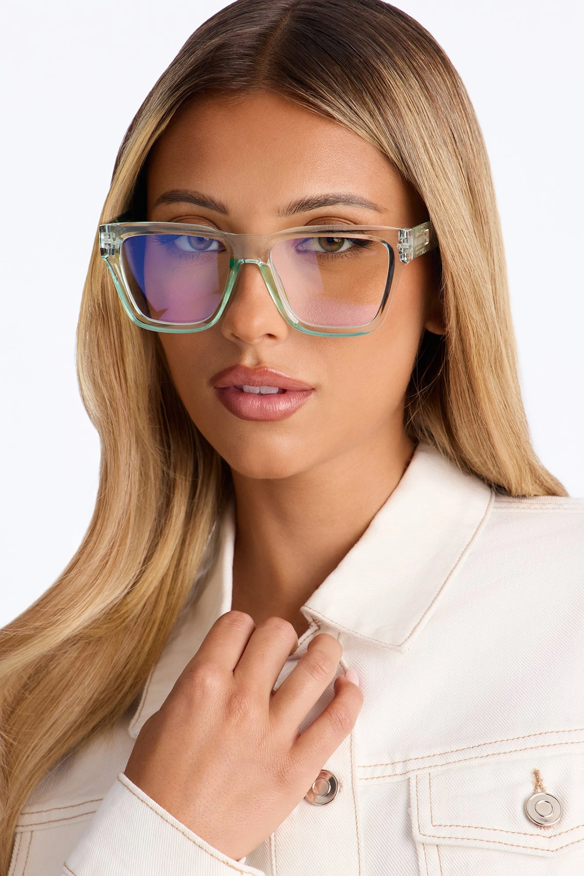 Edgiest In The Office Blue Light Glasses - Green — Verde