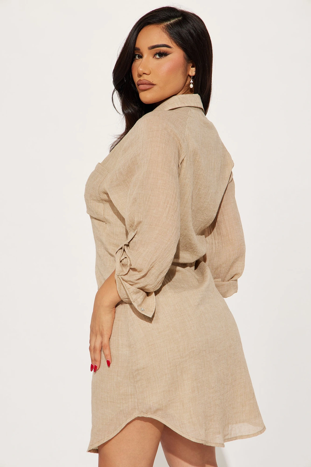 Out Of Office Mini Dress - Nude — Nude
