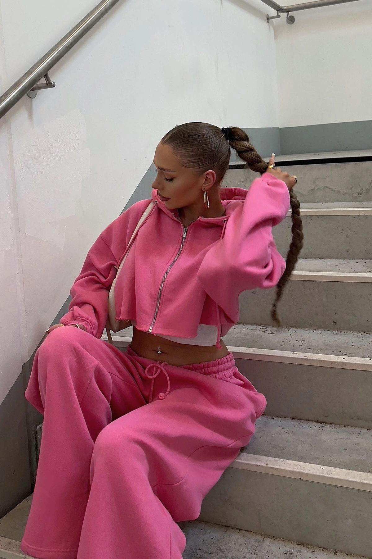 On The Go Fleece Pant Set - Pink — Rosa
