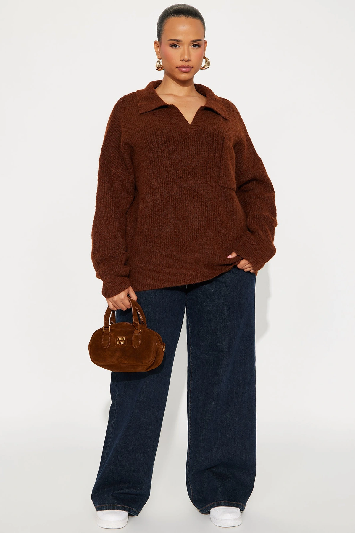 Ollie Polo Sweater - Brown — Castanho