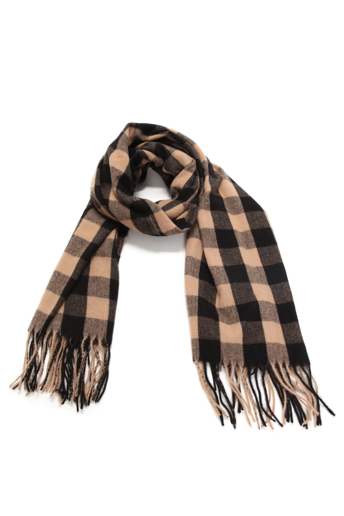 Caught Off Guard Plaid Scarf - Brown — Castanho