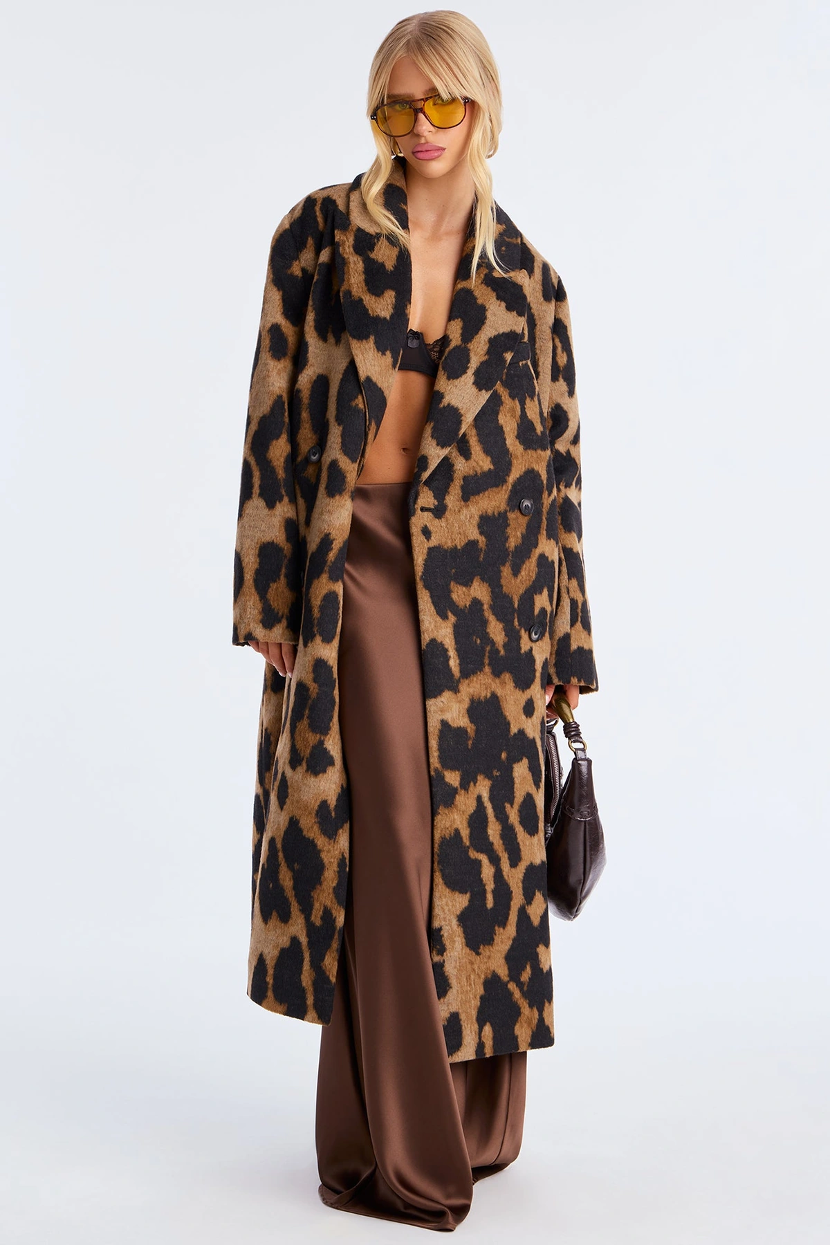 Take The Leap Leopard Double Breasted Coat - Leopard — Leopardo