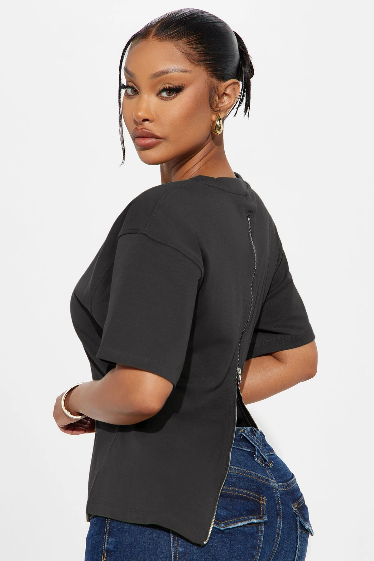 Jayden Fitted T-Shirt - Charcoal — Cinzento-escuro