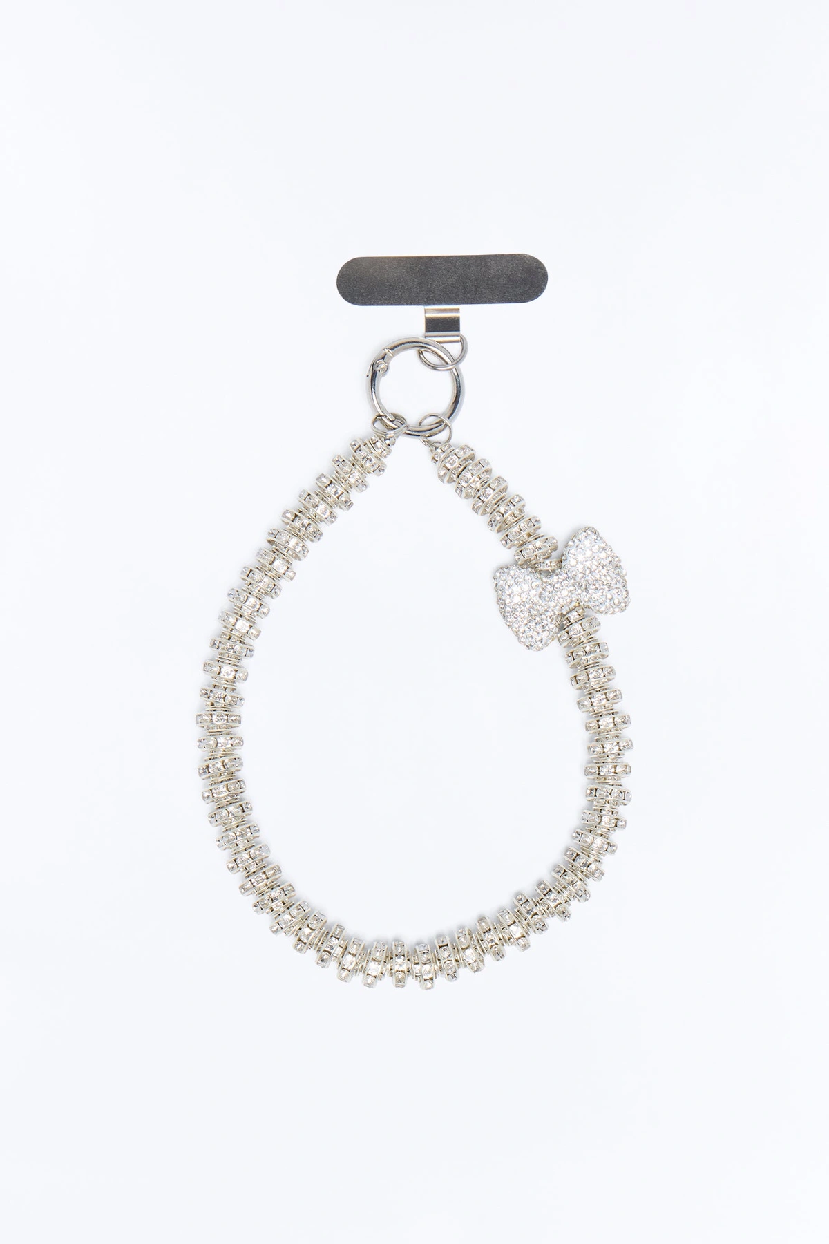 All The Shiny Things Rhinestone Phone Wristlet - Silver — Prateado