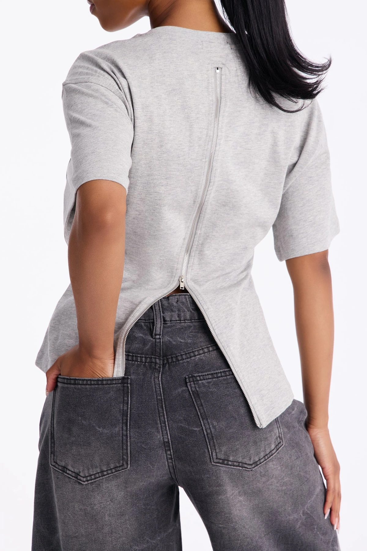 Jayden Fitted T-Shirt - Heather Grey — Cinzento mesclado