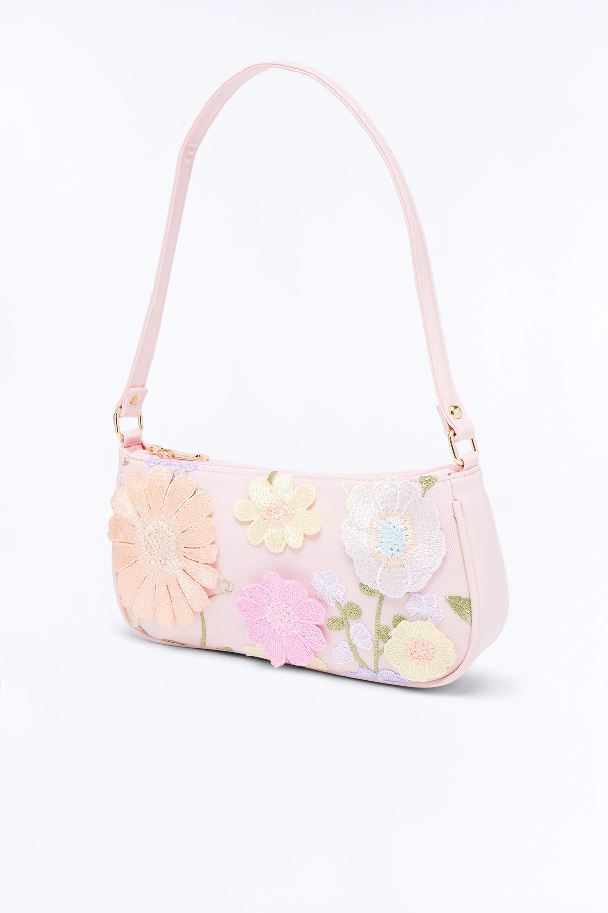 Flower Power Faux Leather 3D Shoulder Handbag - Pink — Rosa