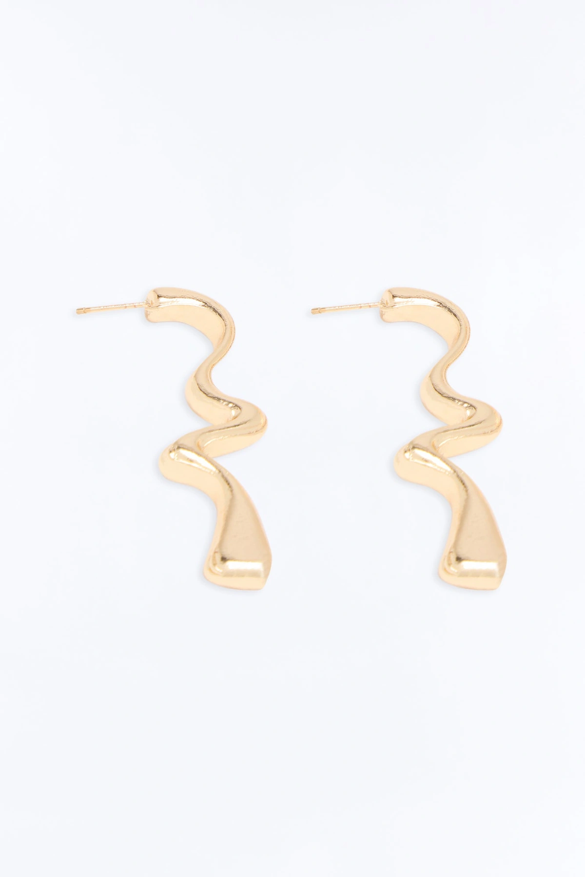 Gravity Twist Drop Earrings - Gold — Dourado