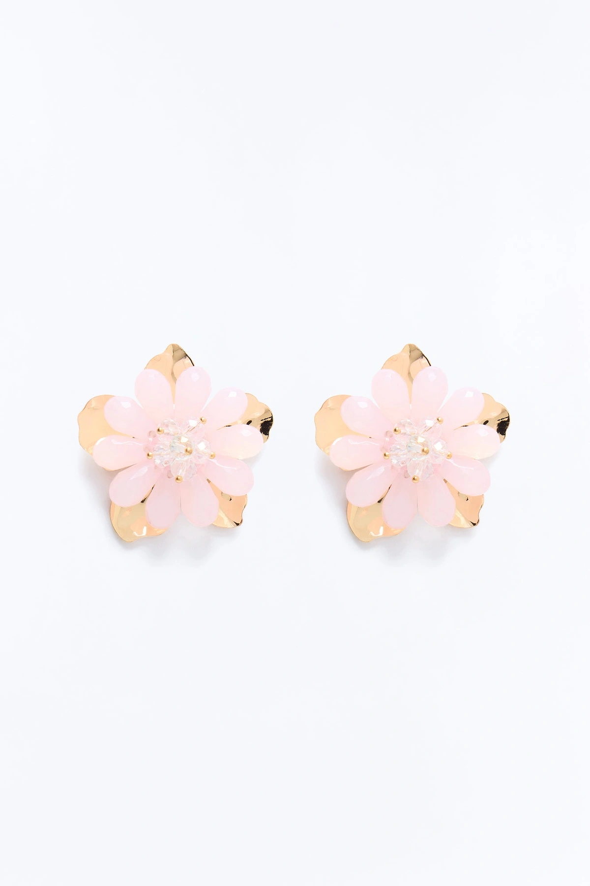 Luminous Seduction Stud Earrings - Gold/Pink — Dourado/Rosa