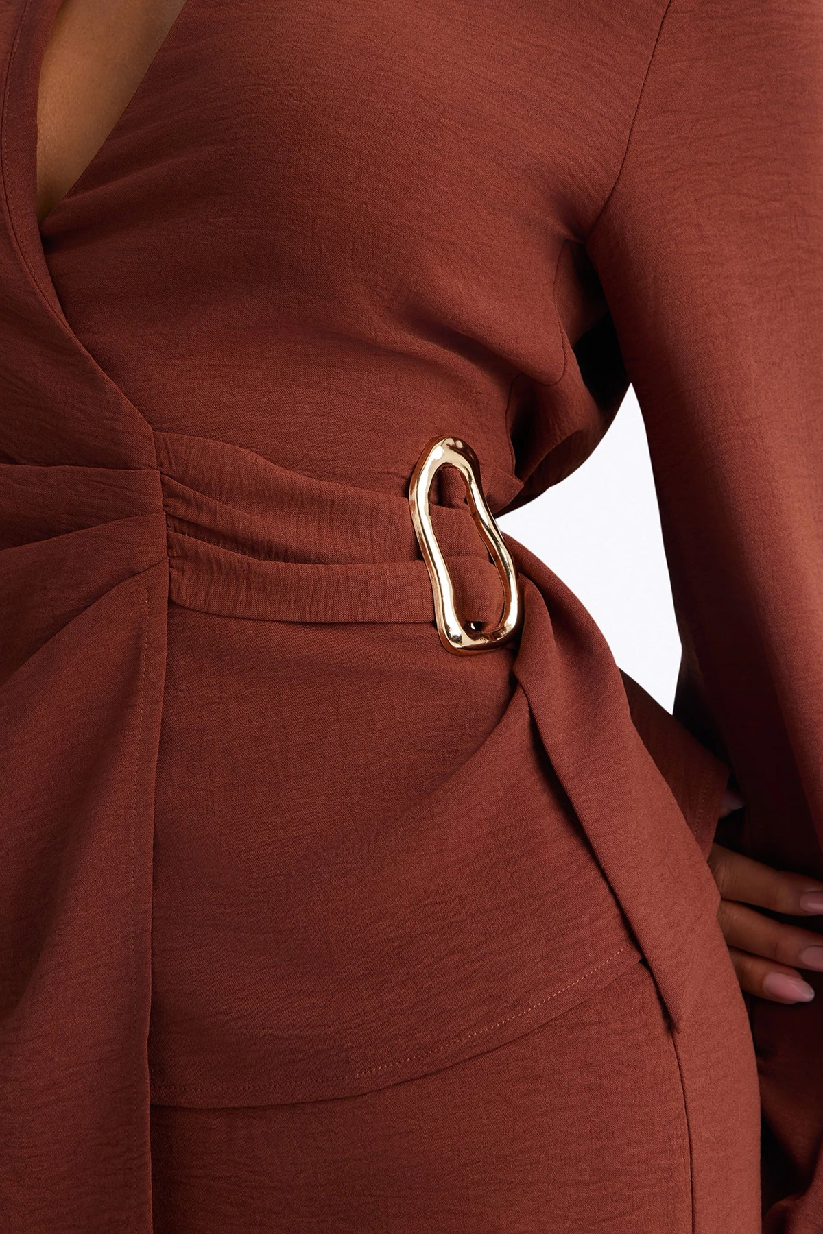 Paulina Airflow Buckle Pant Set - Rust — Ferrugem