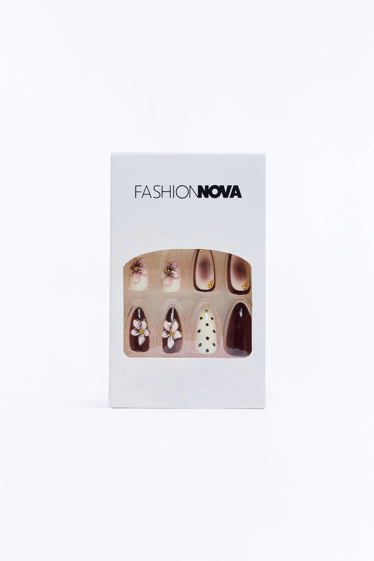 Mixed Signals Press On Nail Set - Burgundy/combo — Bordô/combinação