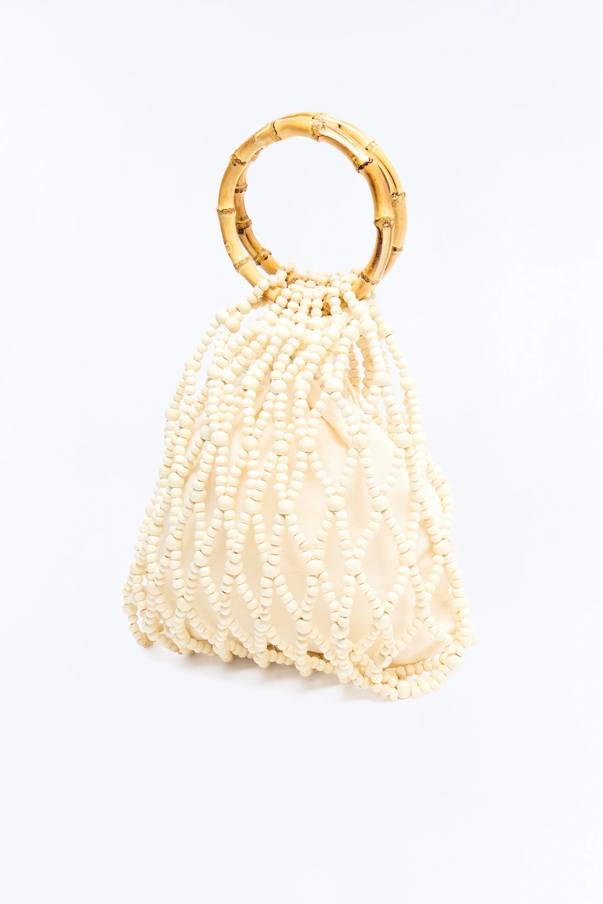 Somedays Beaded Satchel Handbag - Ivory — Marfim