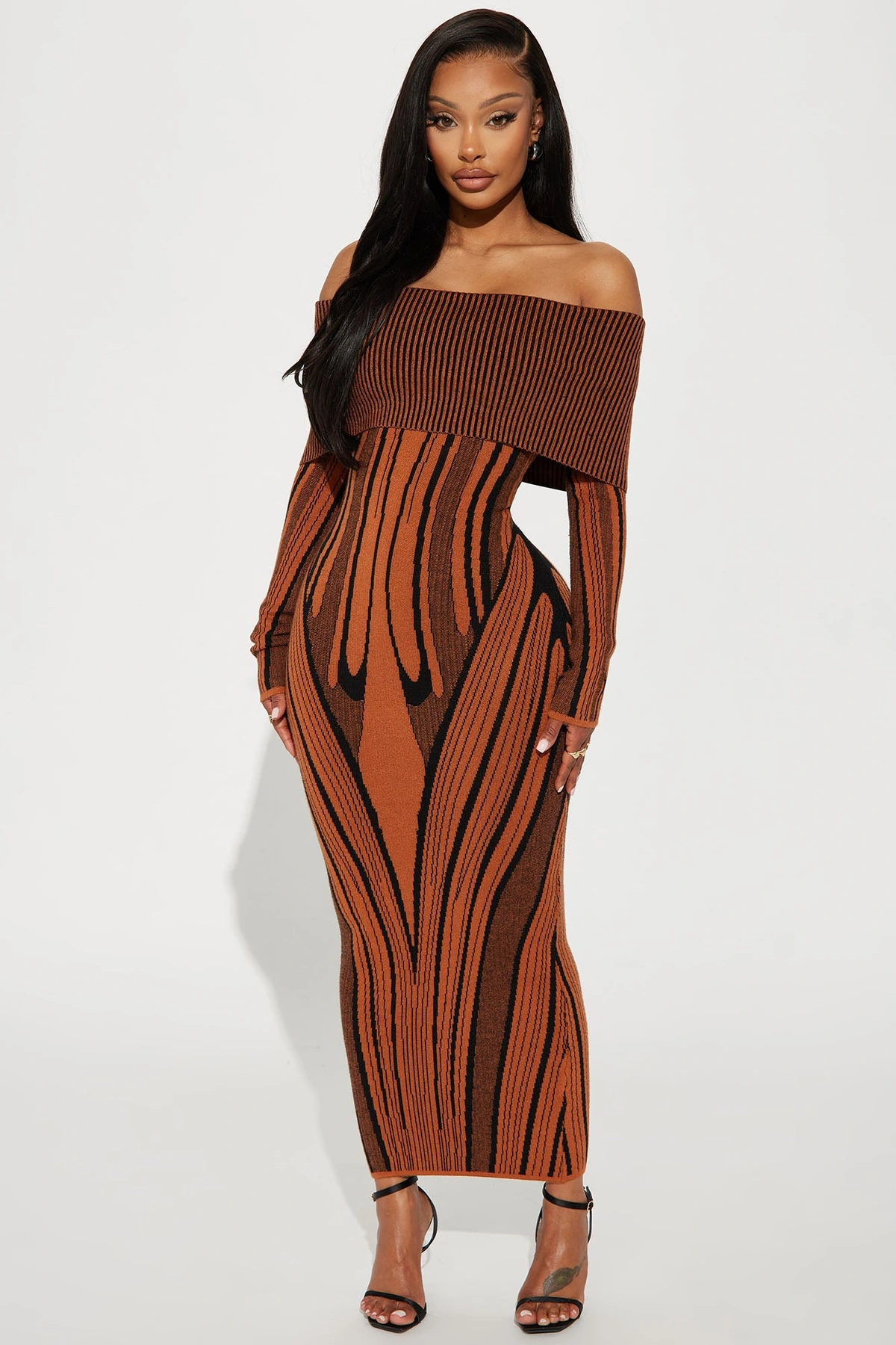 Alyssa Sweater Maxi Dress - Rust/combo — Ferrugem/combinação