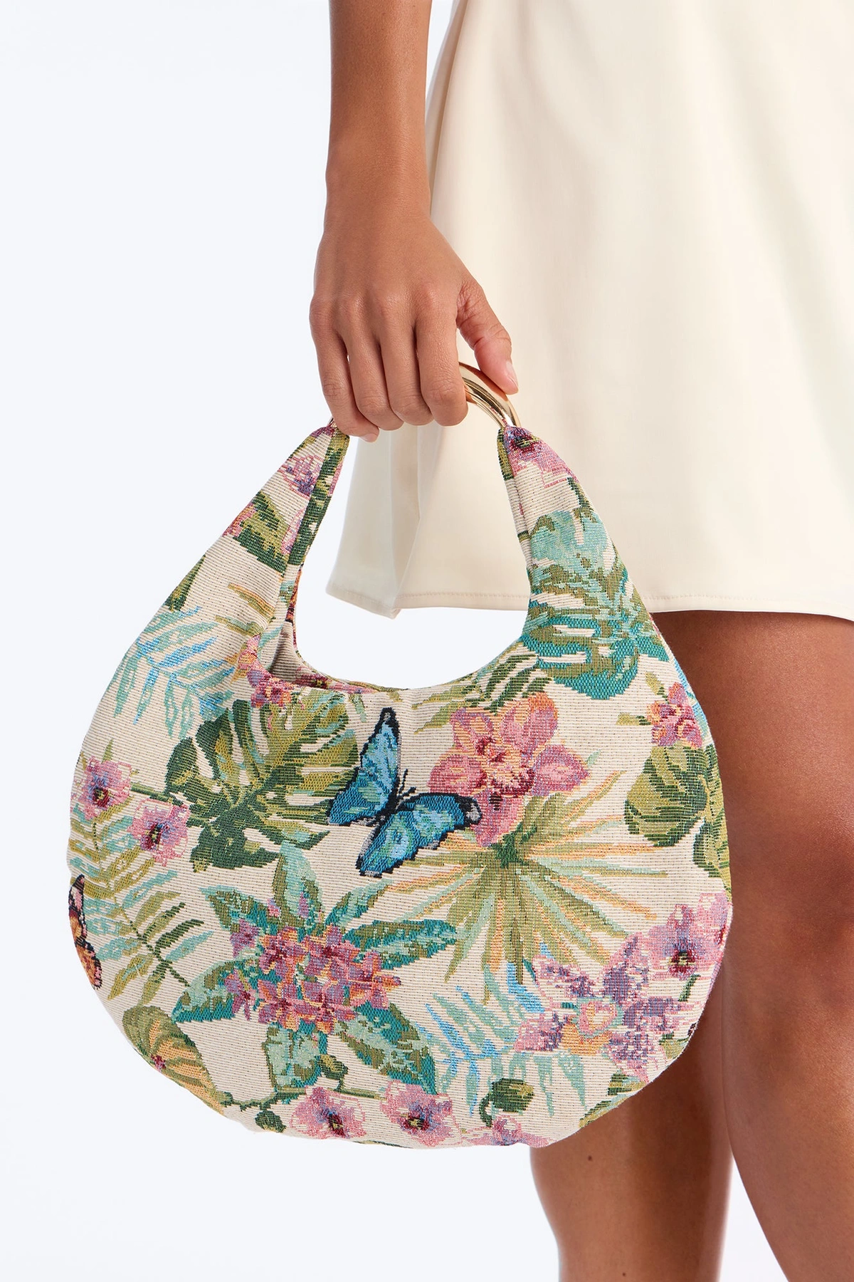 Flower Picker Jacquard Shoulder Bag - Multi Color — Multicolor