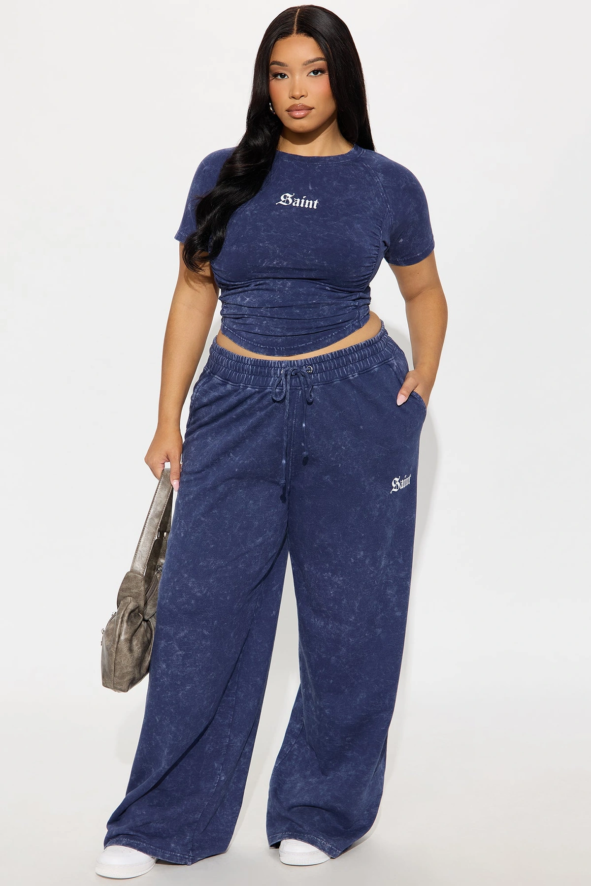 Saint Baby Tee Pant Set - Navy — Azul-marinho
