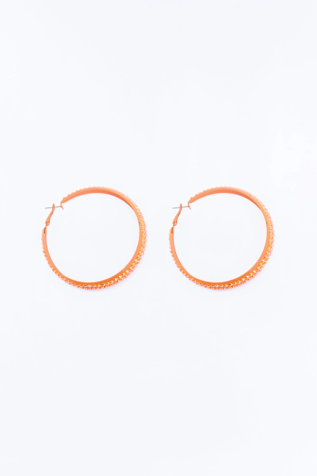 Got Plans Tonight Hoop Earrings - Orange — Laranja