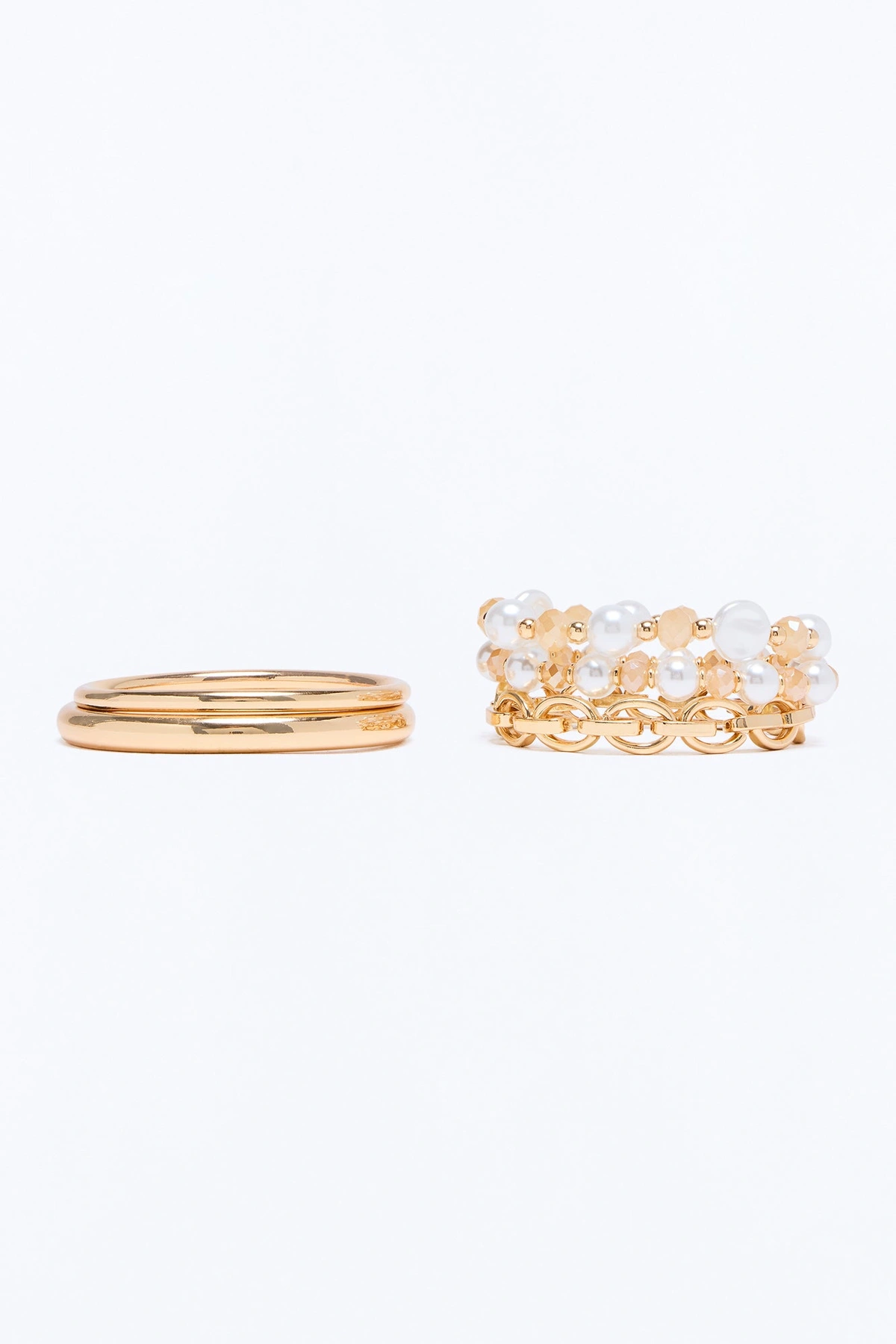 Kept You Waiting 5 Piece Bracelet Set - Gold/combo — Dourado/combinação