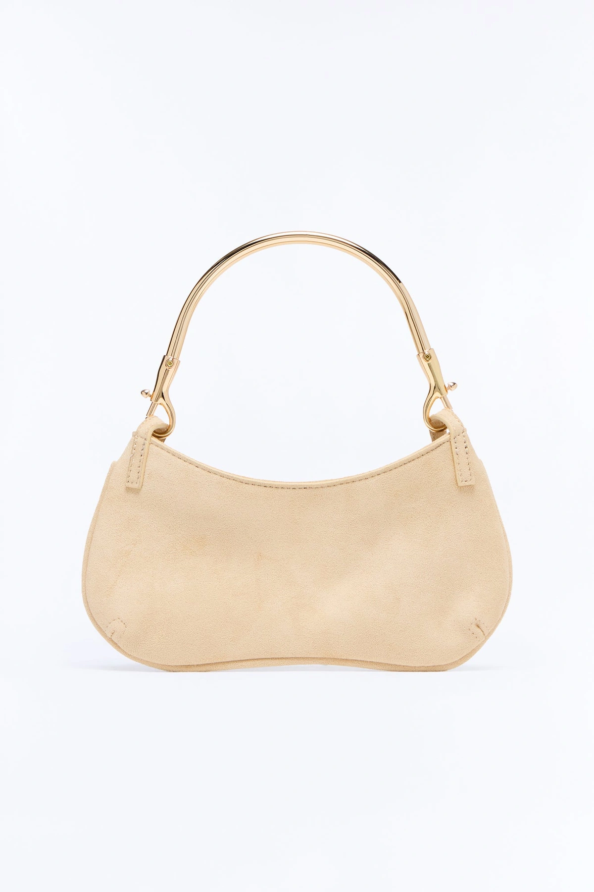 Modern Art Faux Suede Handbag - Natural — Natural