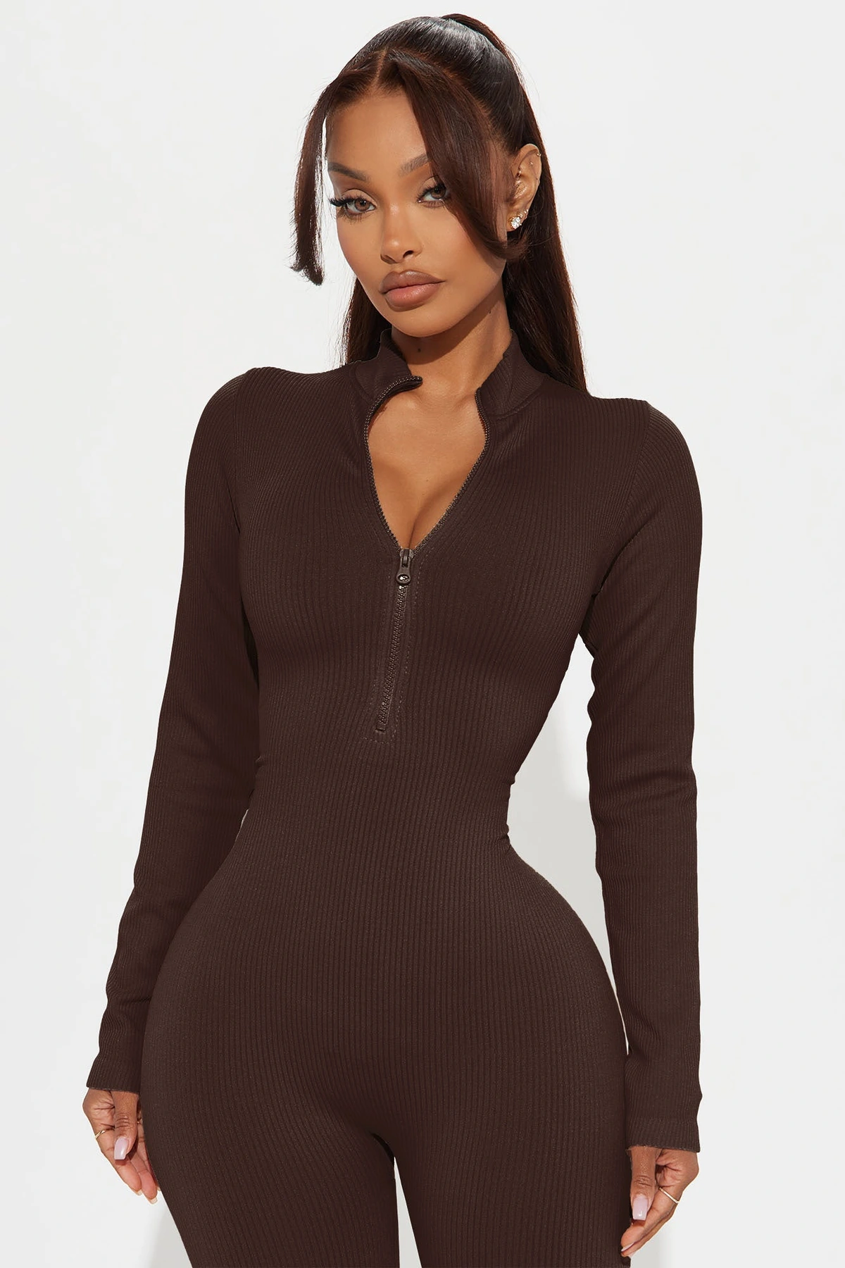 Chloe Seamless Jumpsuit - Chocolate — Chocolate