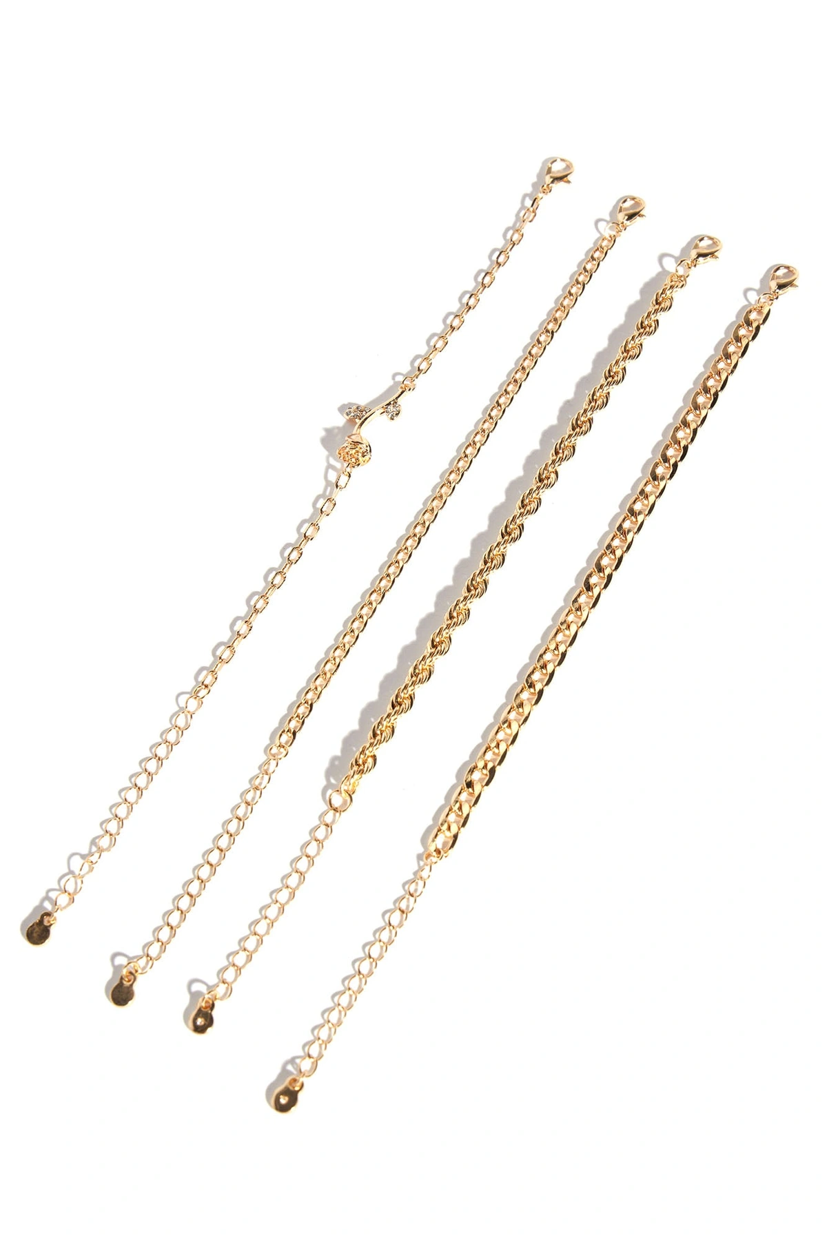 Pretty Rose 4 Piece Bracelet Set - Gold — Dourado
