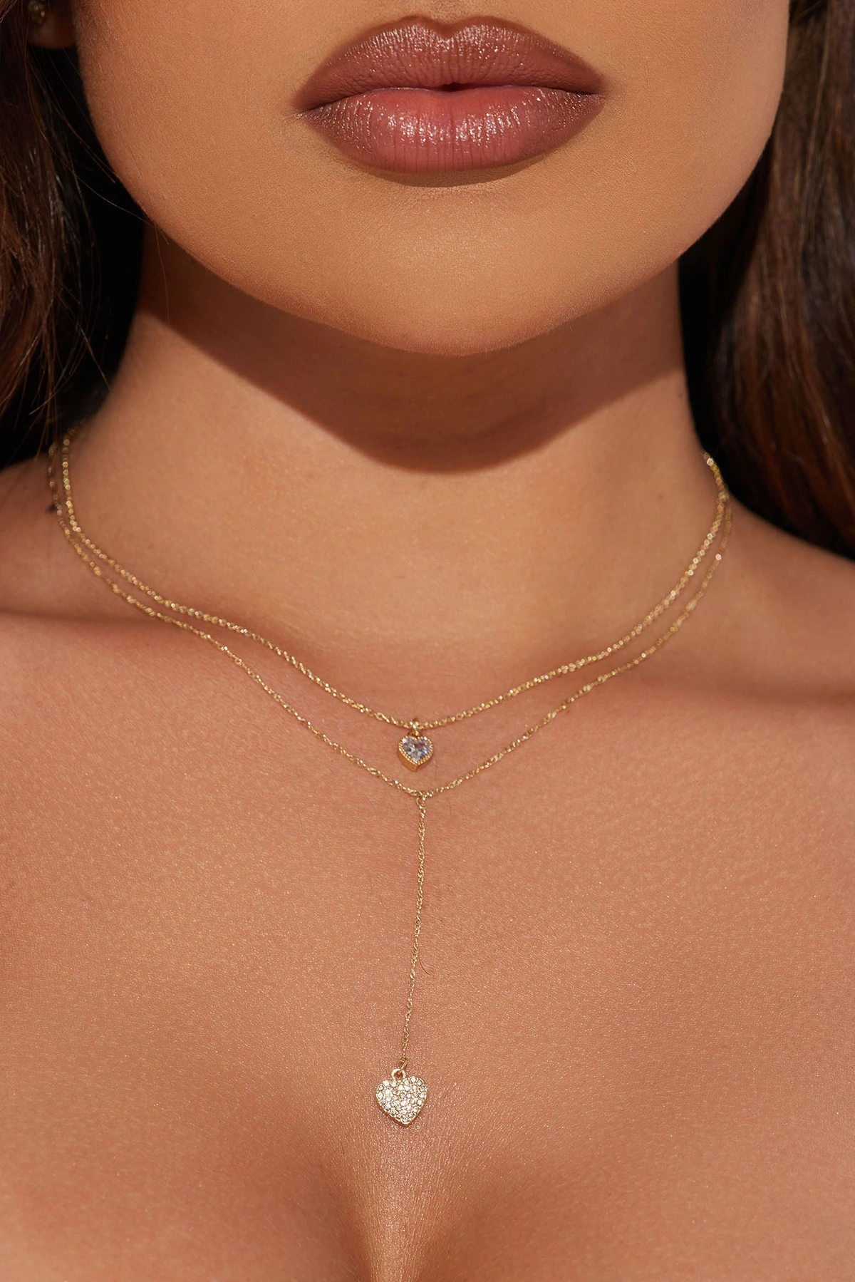 Never Letting You Go Heart Necklace - Gold — Dourado