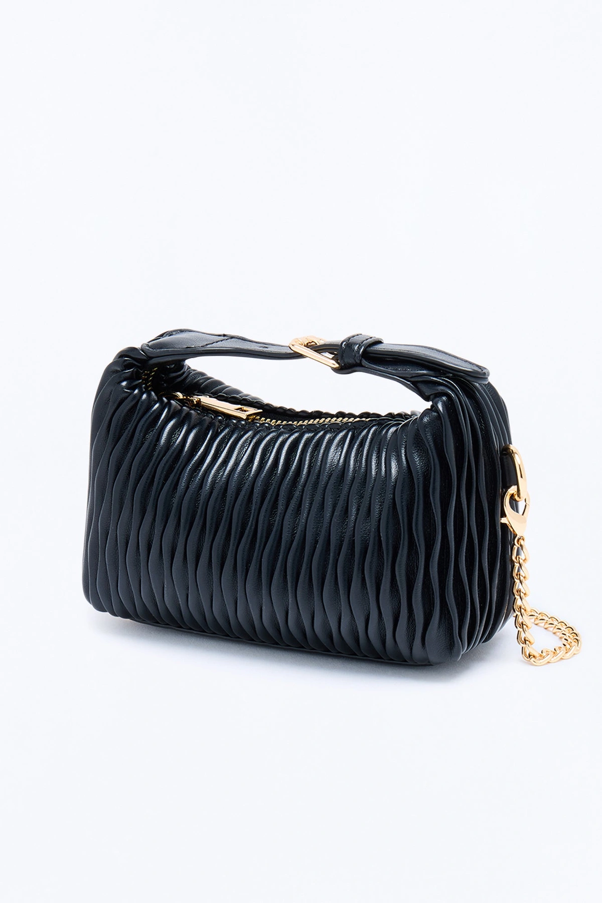 Cloud Kiss Mini Faux Leather Satchel Handbag - Black — Preto