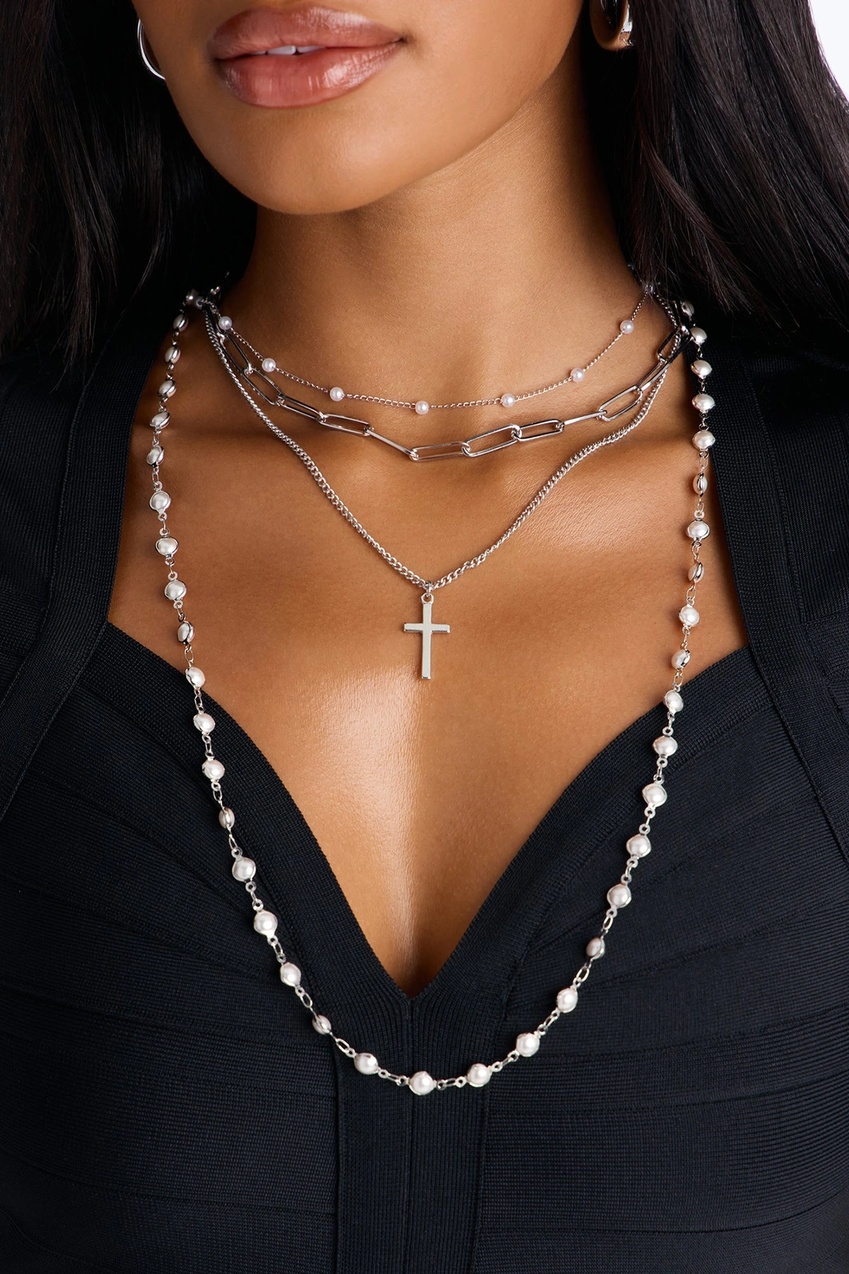 High Hopes Layered Necklace - Silver — Prateado