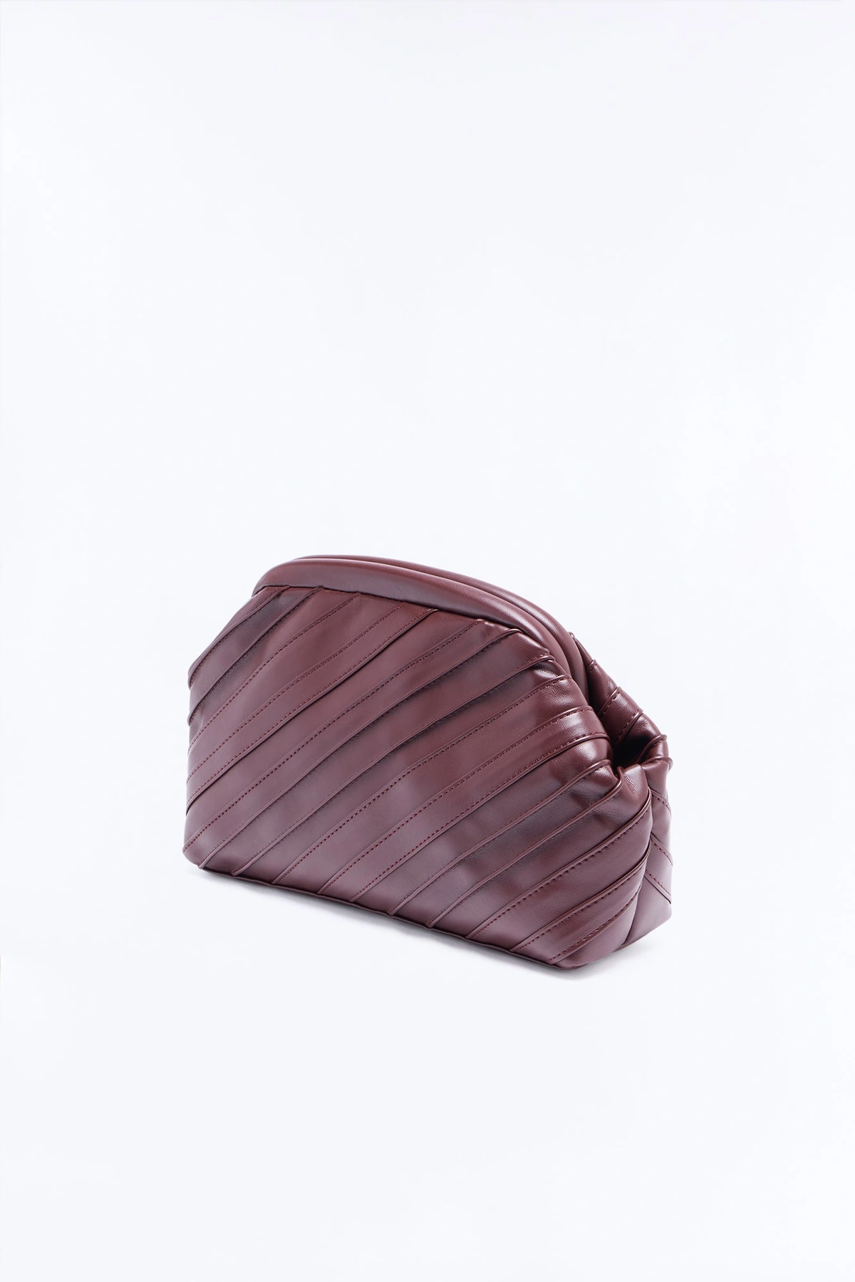 Stay In Your Lane Faux Leather Clutch Handbag - Brown — Castanho