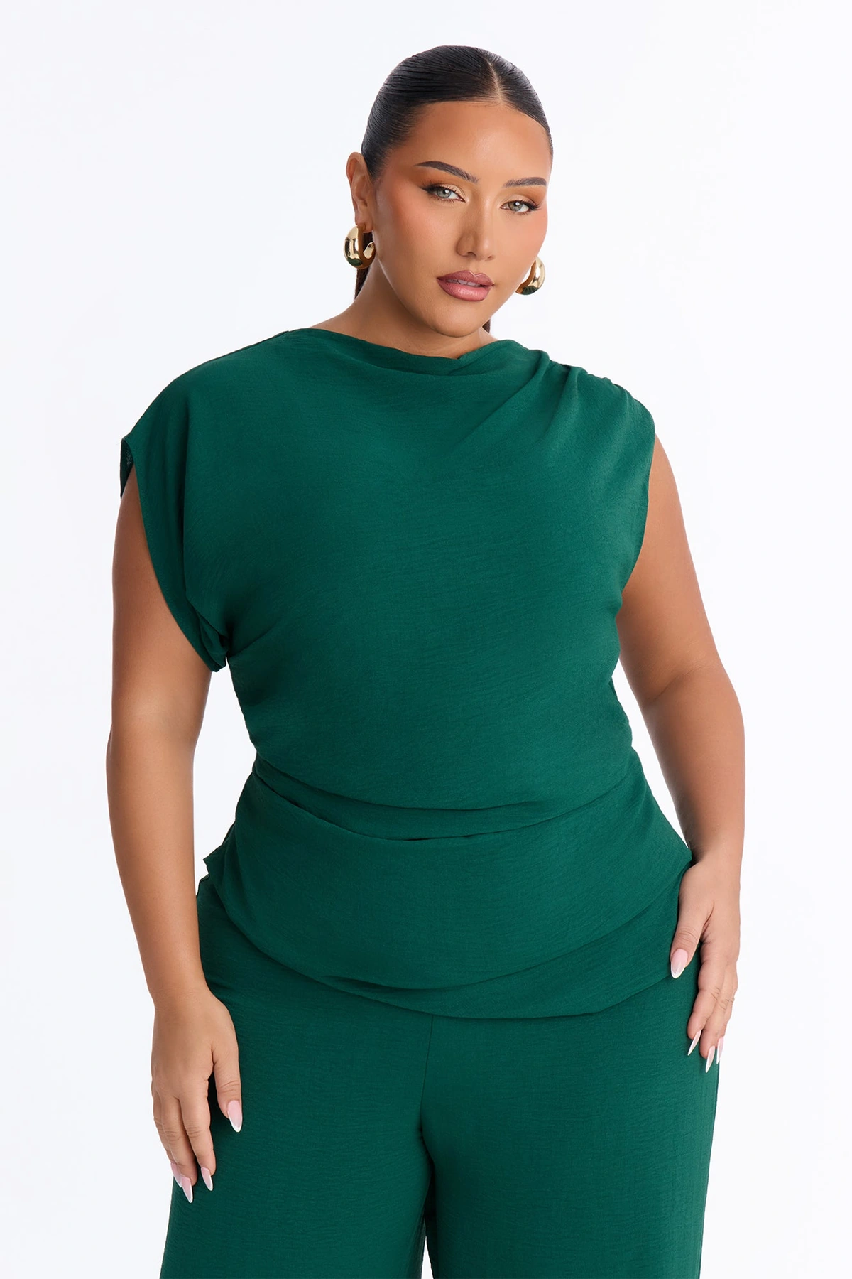 Best Influence High Neck Jumpsuit - Hunter — Verde-escuro