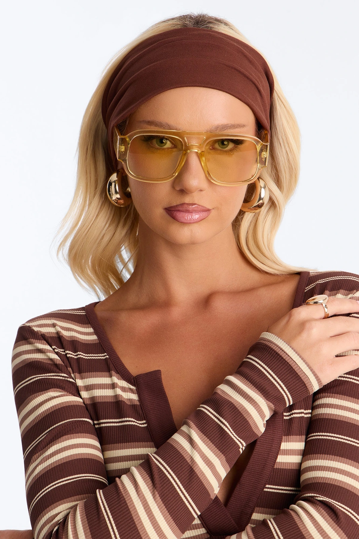 Jet Set Aviator Sunglasses - Yellow — Amarelo