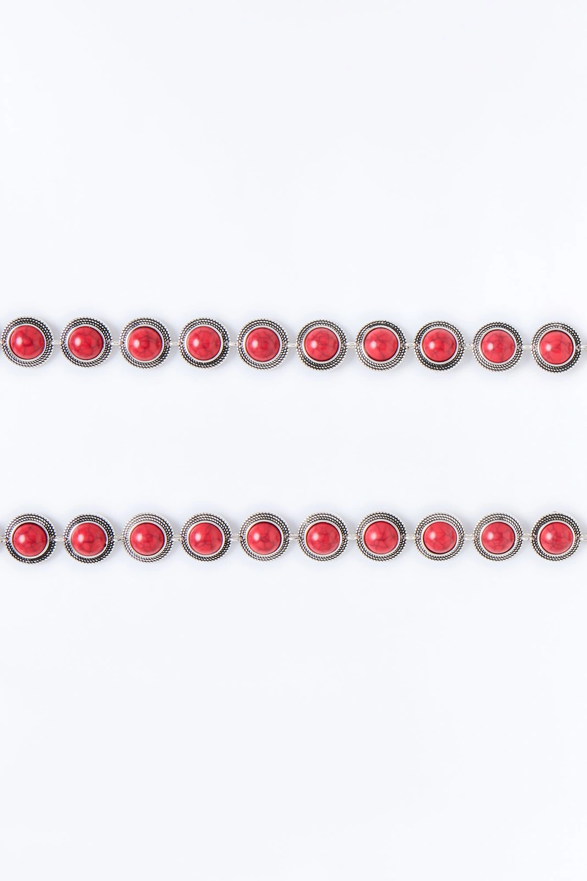 Dusty Trail Jeweled Boot Chain 2 Pack - Silver/Red — Prateado/Vermelho