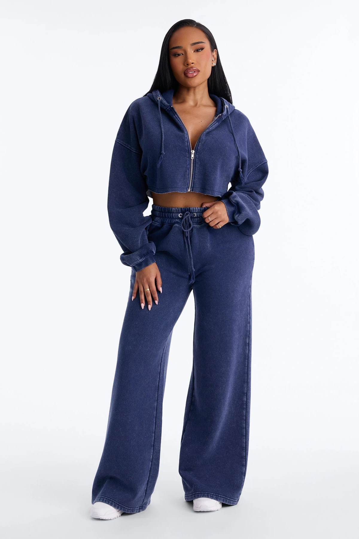 On The Go Fleece Pant Set - Navy — Azul-marinho