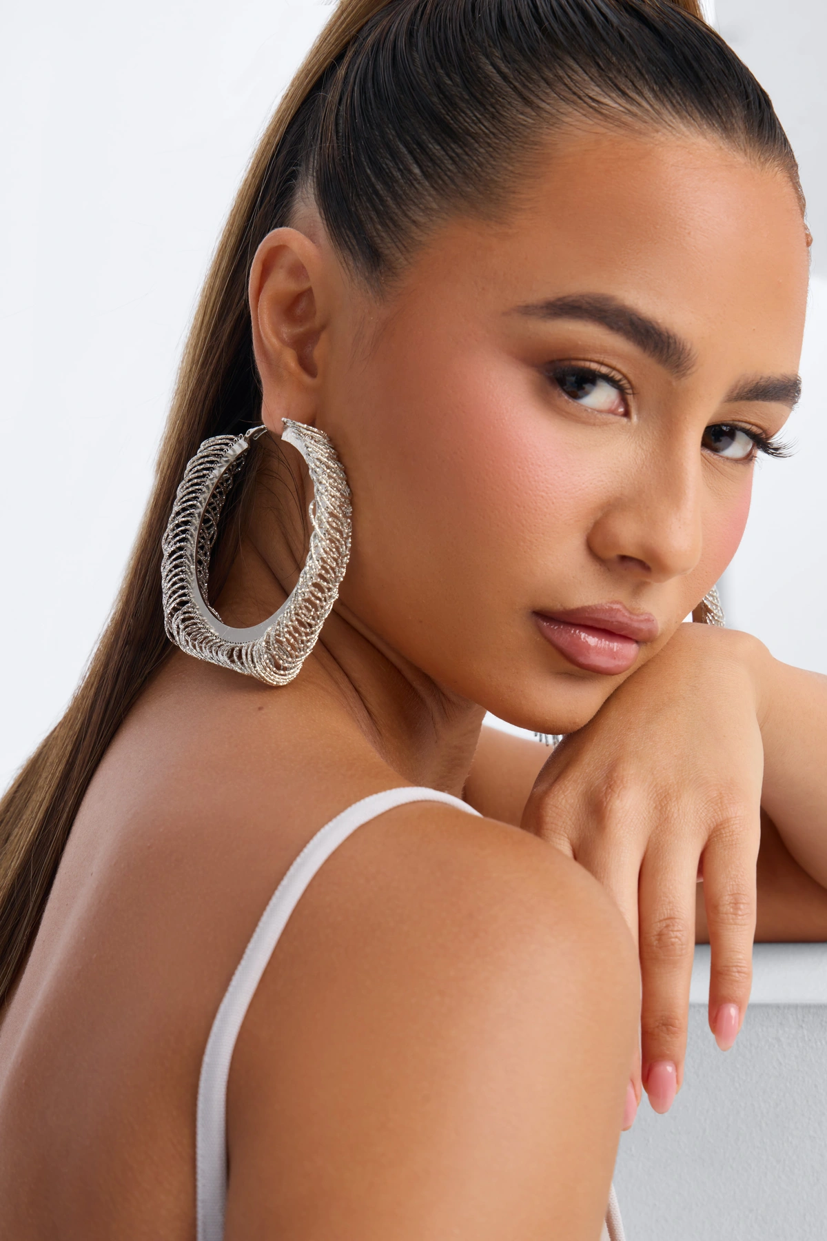 Dessert Sun Hoop Earrings - Silver — Prateado