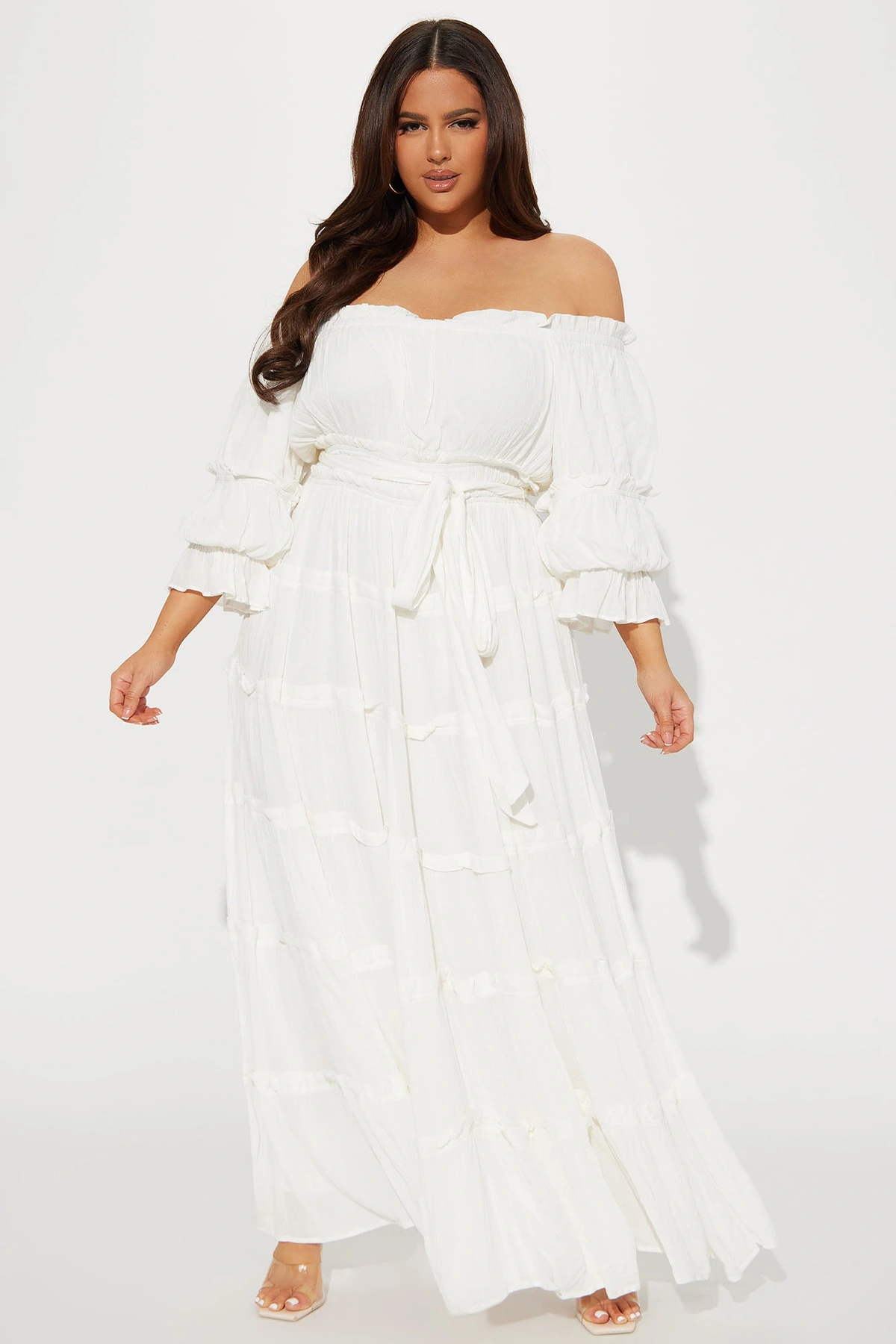Delina Maxi Dress - White — Branco