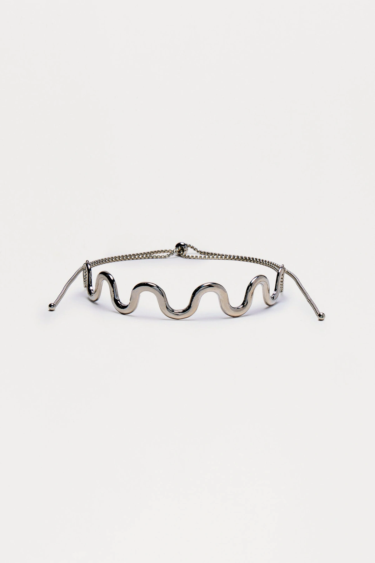 My Life Is A Roller Coaster Choker - Silver — Prateado