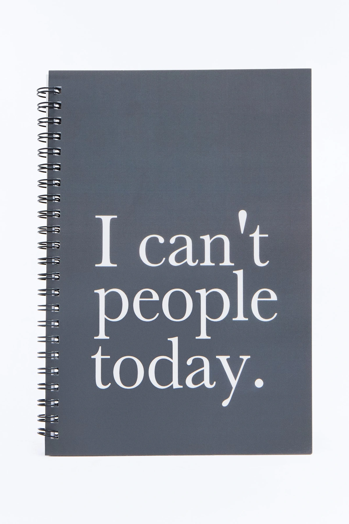 I Can't People Today Spiral Notebook - Grey/combo — Cinzento/combinação