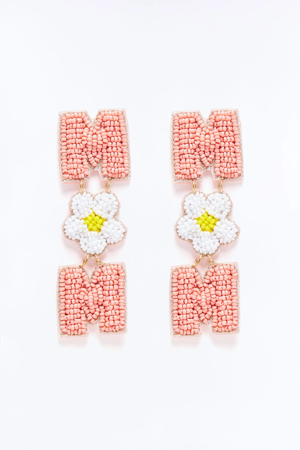 Mom Beaded Earrings - Pink — Rosa