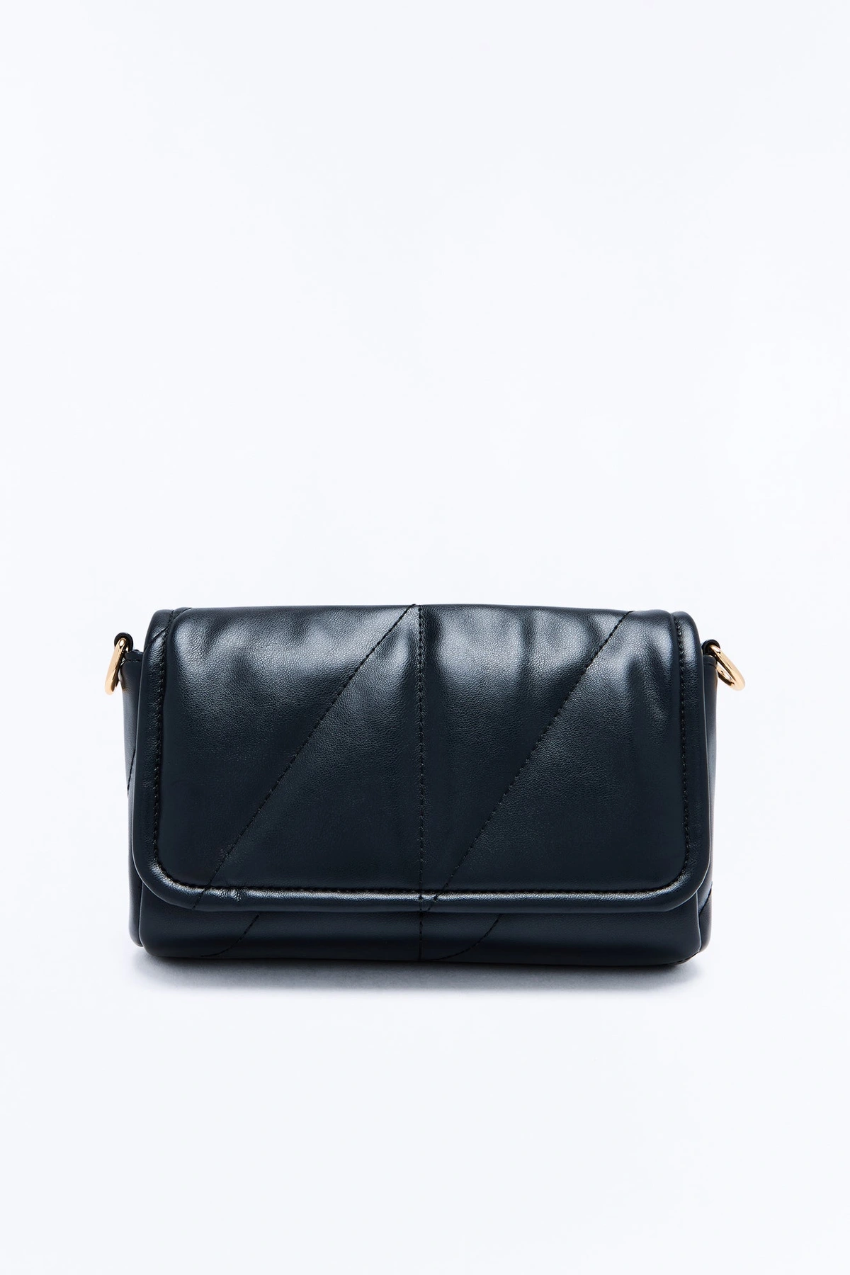 Big City Date Night Faux Leather Crossbody Handbag - Black — Preto