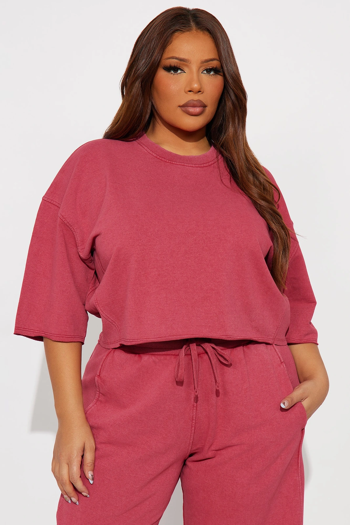 Strollin' Around Pant Set - DarkRed — Vermelho-escuro