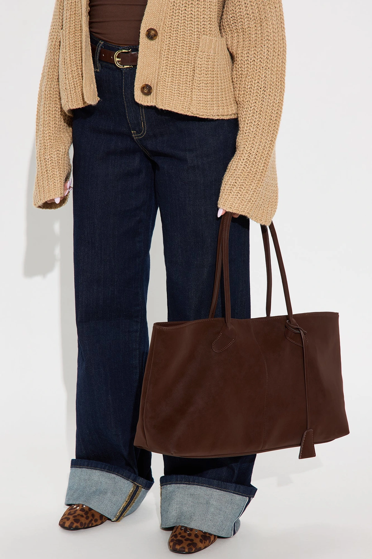 Monaco Moves Faux Suede Tote - Brown/combo — Castanho/combinação