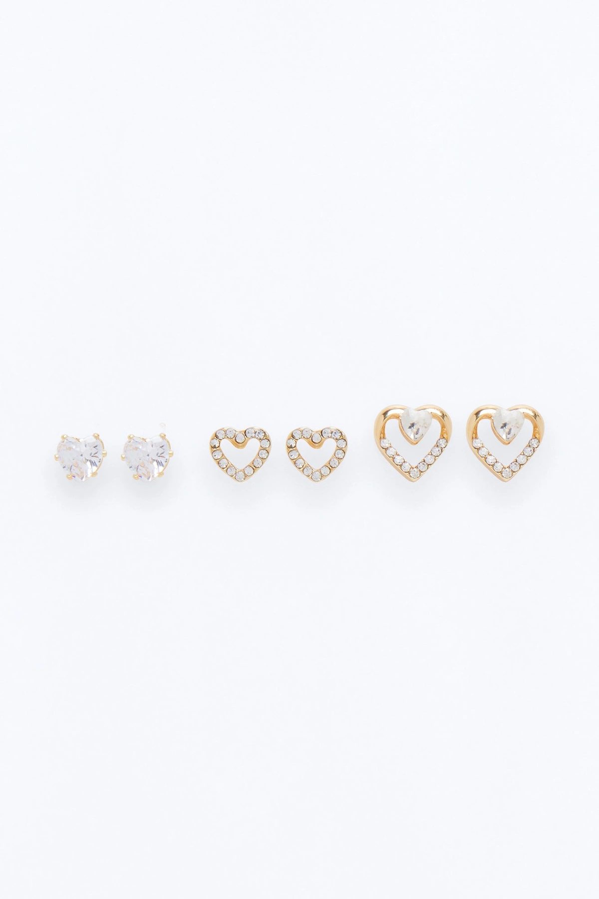 What The Heart Wants 3 Pair Earring Set - Gold — Dourado