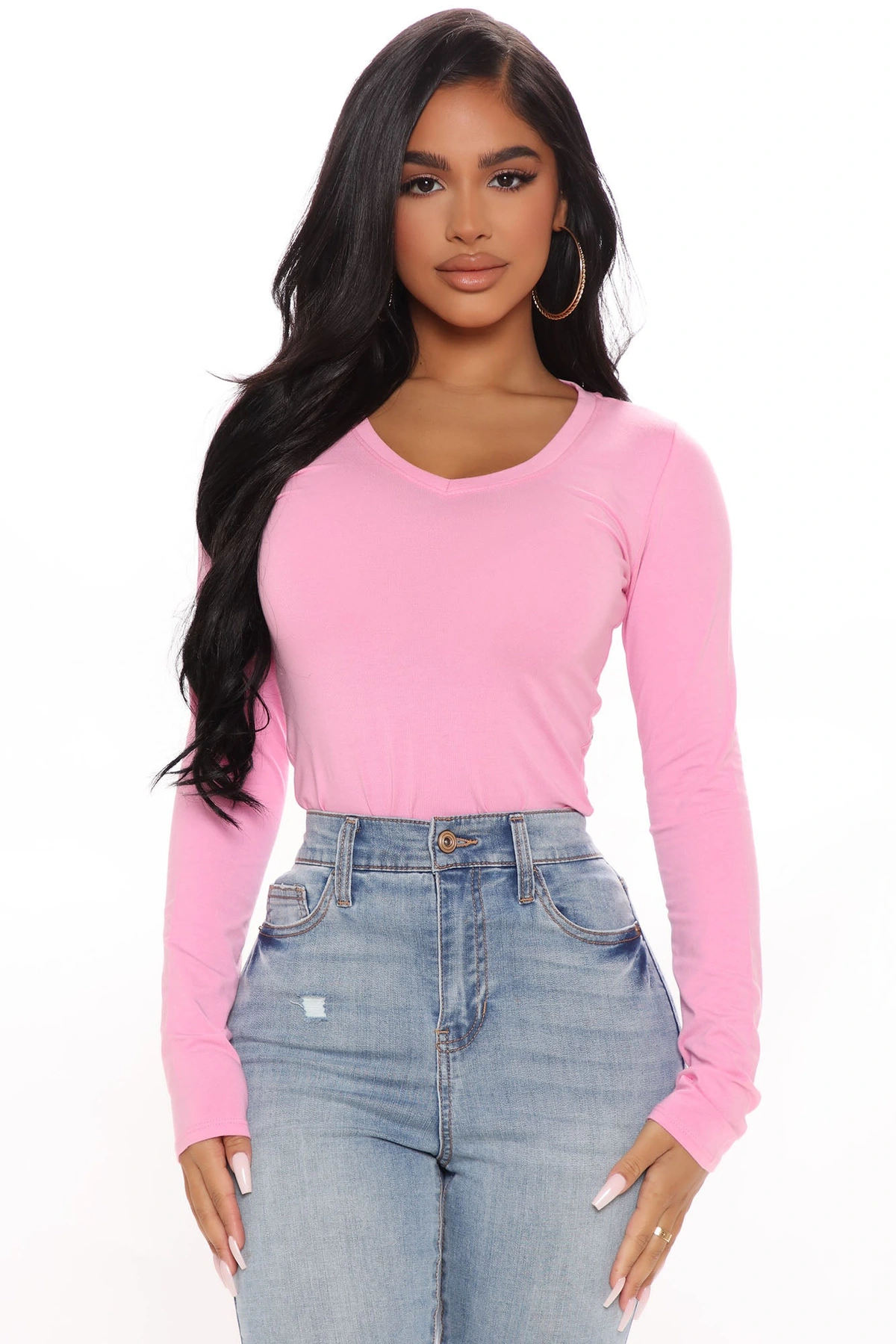 Your Everyday Long Sleeve Tee - Pink — Rosa
