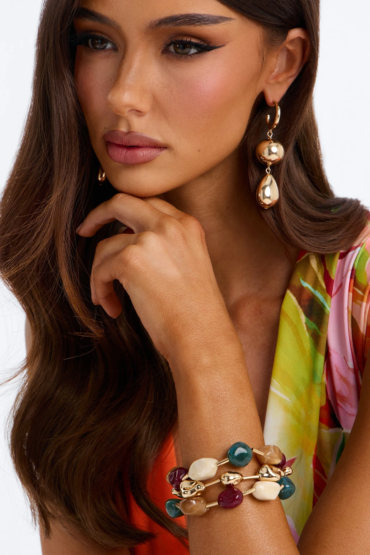 Island Reset 3 Piece Bracelet Set - Gold/Multi — Dourado/Multicolor