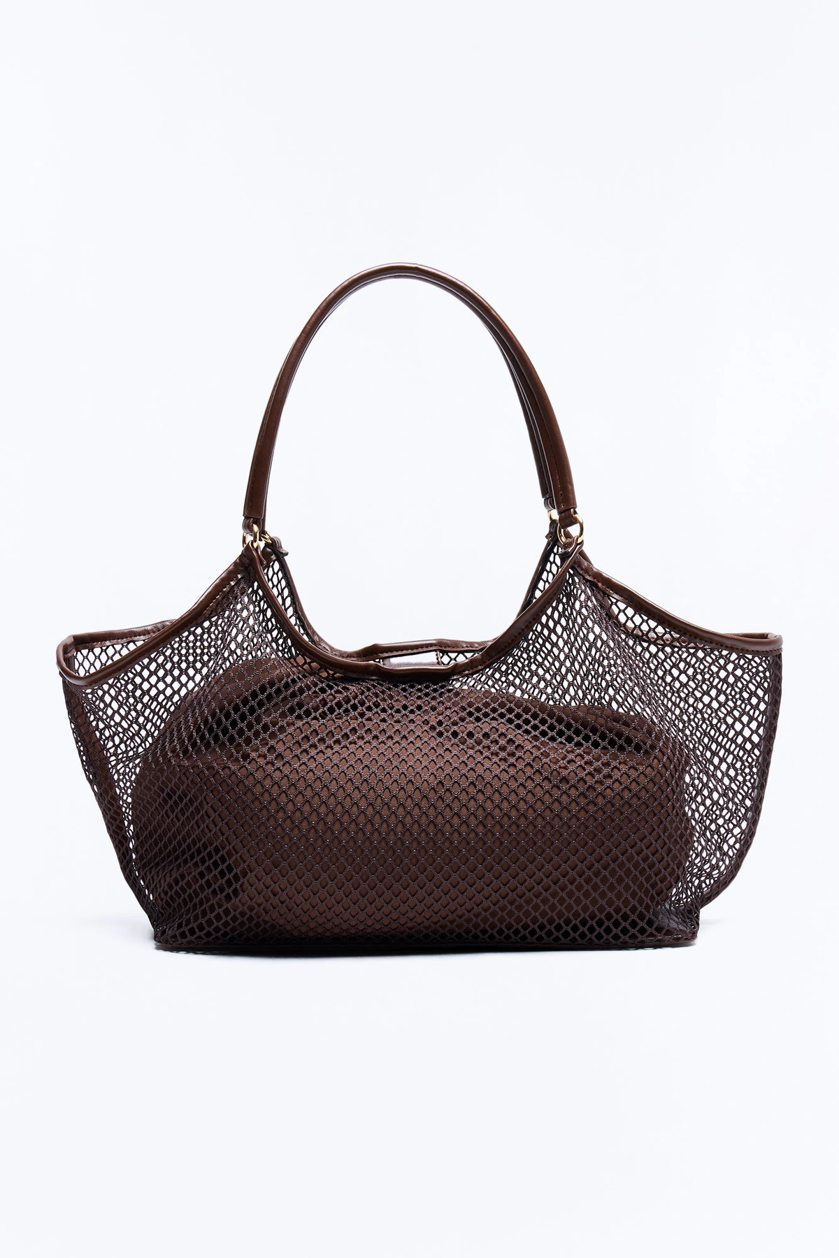 Boardwalk Brunch Mesh Tote Bag - Brown — Castanho